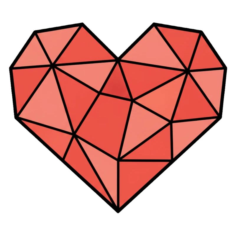 Geometrisches Herz Low Poly Modern Vektor