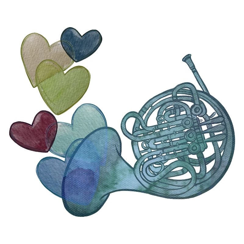 Heartnote Horn with Colourful Hearts
