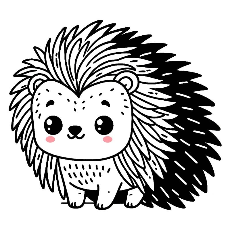 Un hérisson mignon dans le style dessin animé