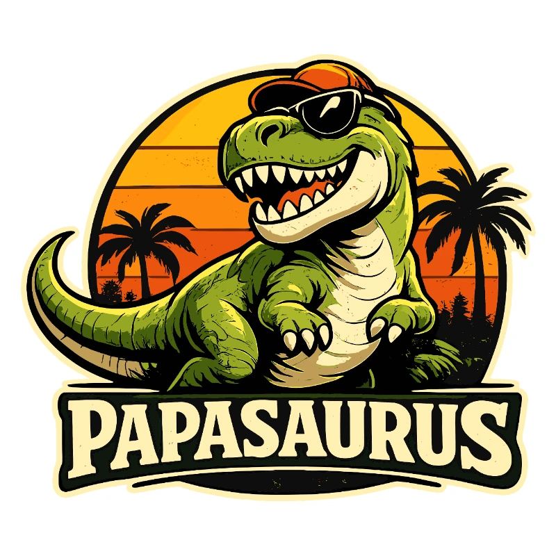 Papasaurus Retro Dino Statement for Father's Day