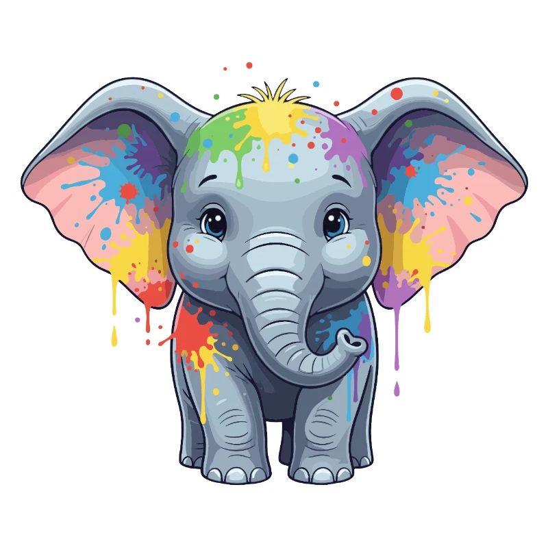 Éclaboussure d’éléphant colorée