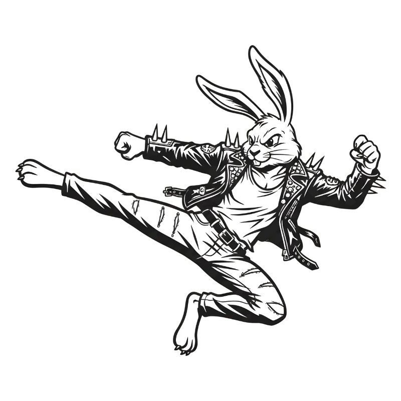 Heavy Metal Easter Bunny Rocker Easter Hardcore Bunny