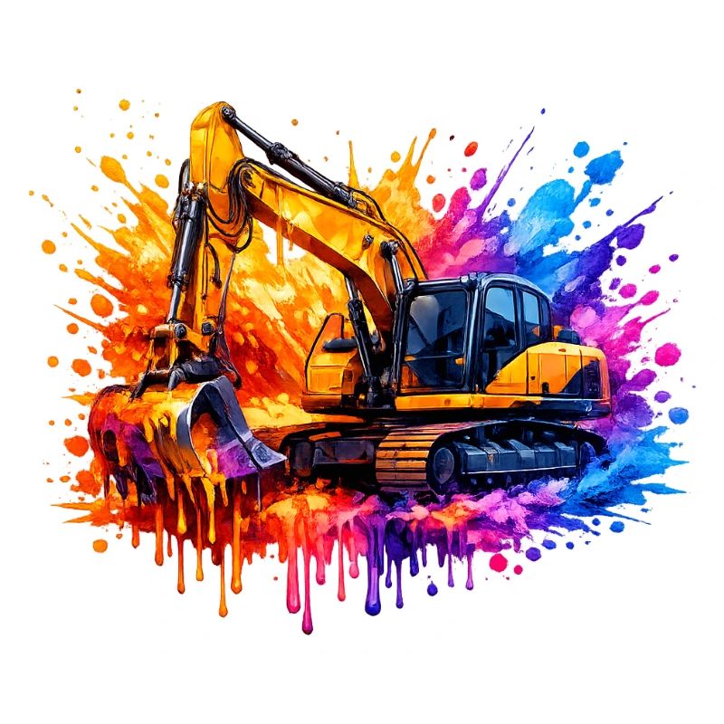 Farbexplosion Baggerkunst Rainbow