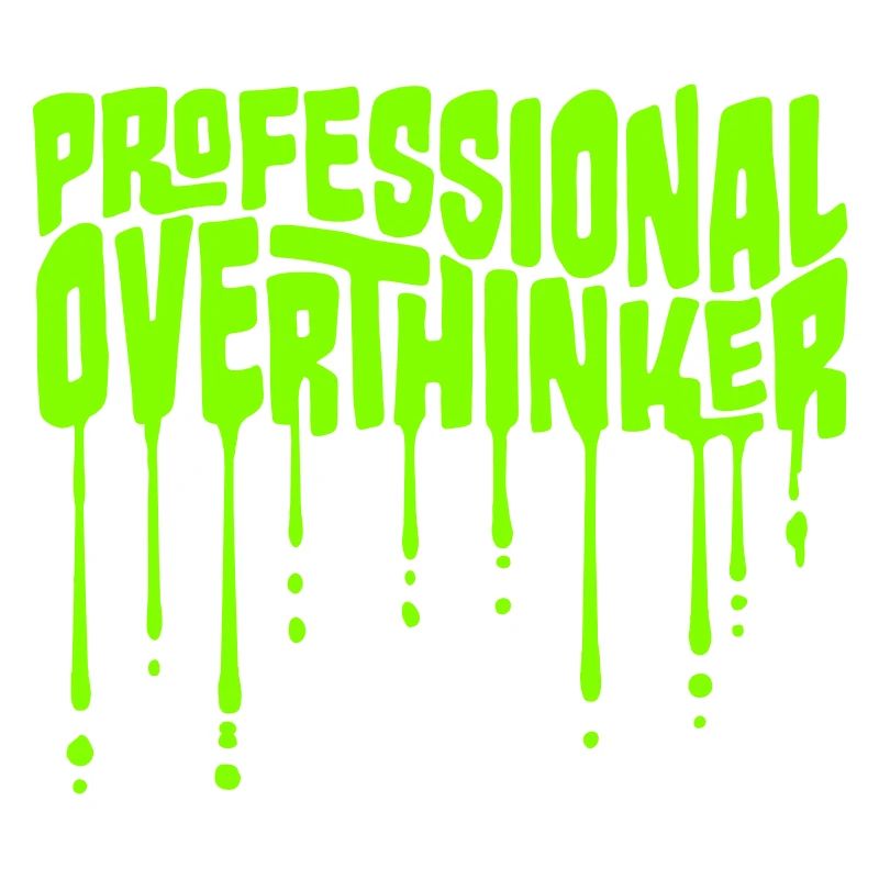 Professional Overthinker Funny Brooding Anxiety Logo