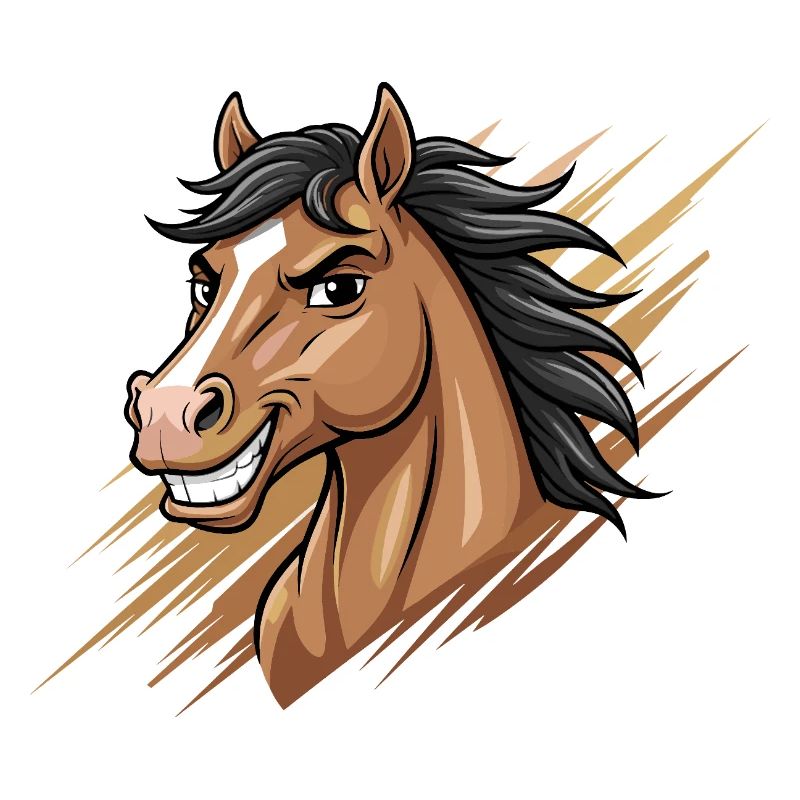 Tête de cheval de dessin animé dynamique