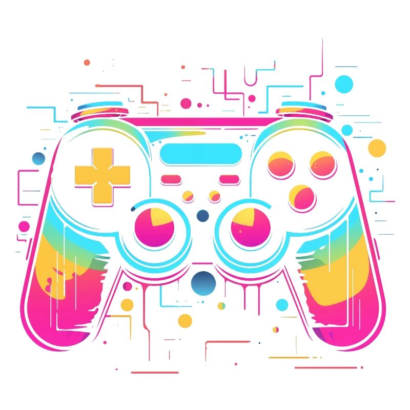 Game Controller Retrowave Look