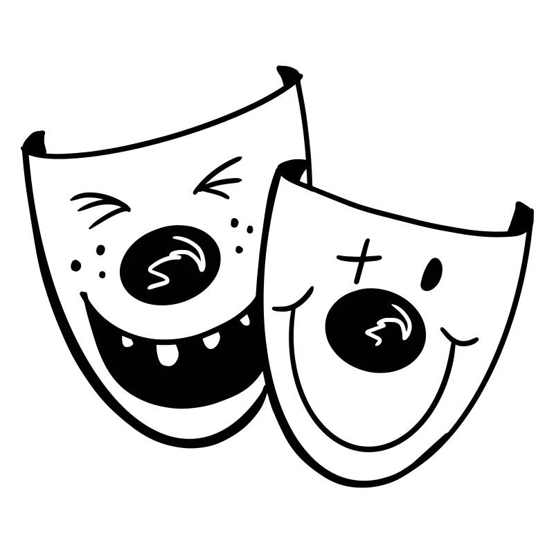 Deux masques de clown drôles - Carnaval - Cadeaux
