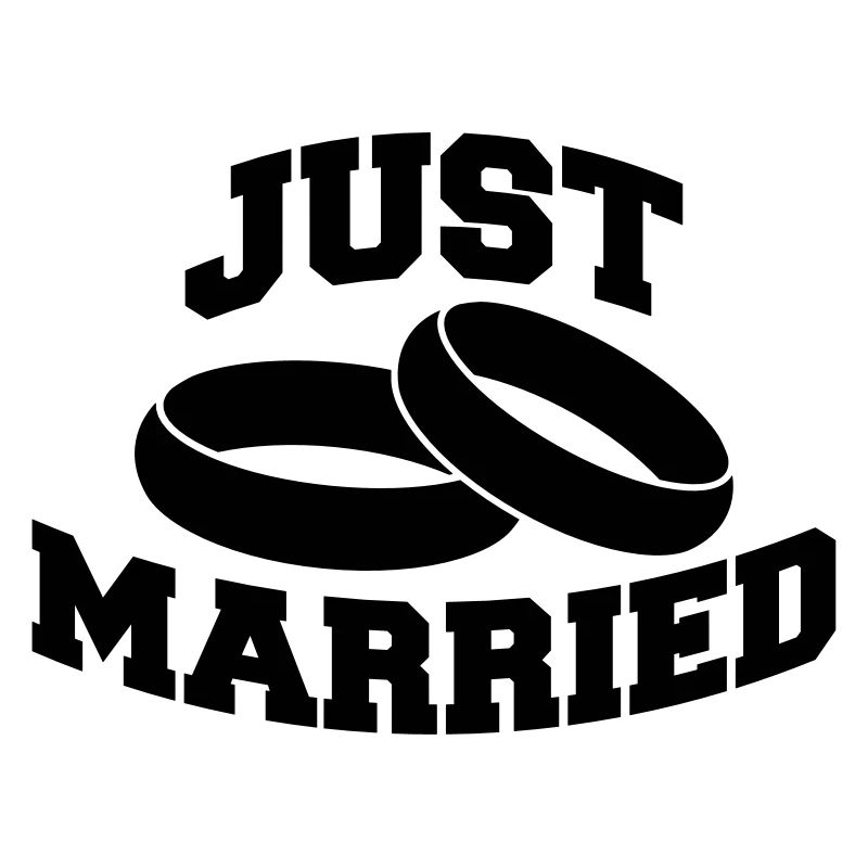 Just Married Rings Logo Design