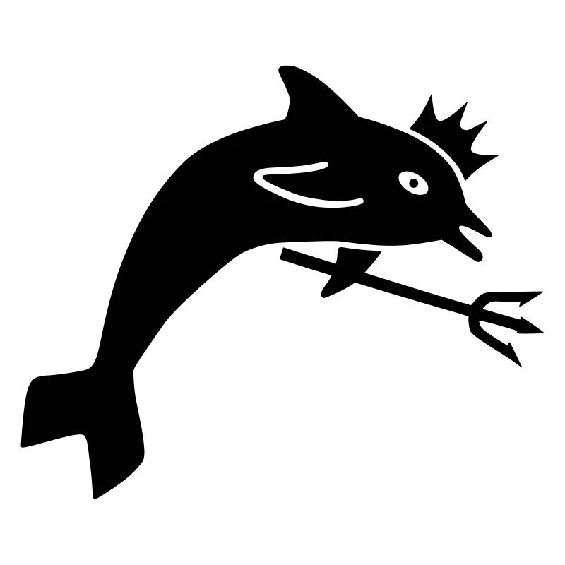 ★ Designfarben änderbar ★ Delfin, Krone, Dreizack