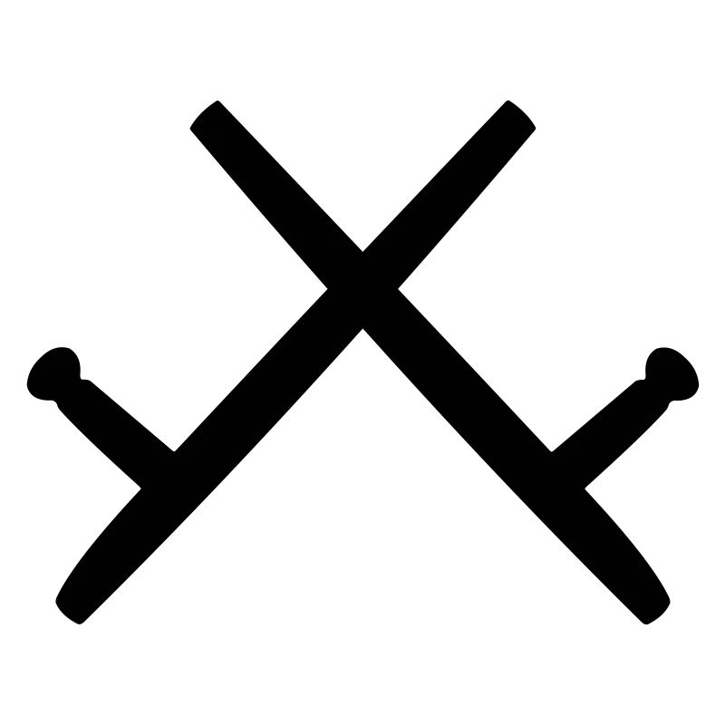Kobudo two Tonfa's shadow image