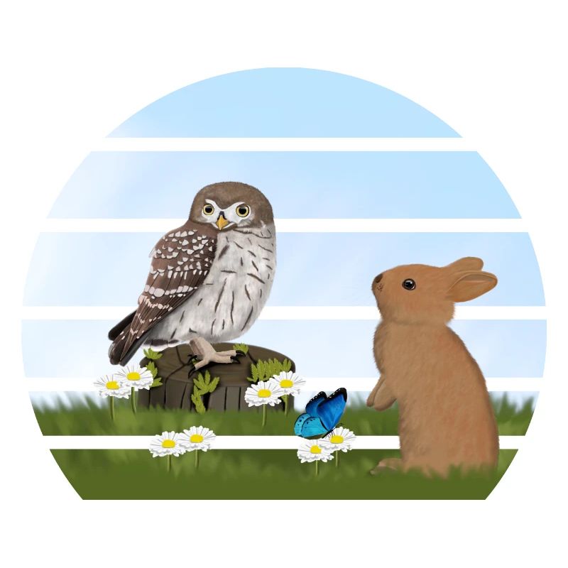 Owl Bird Rabbit Easter Spring Easter