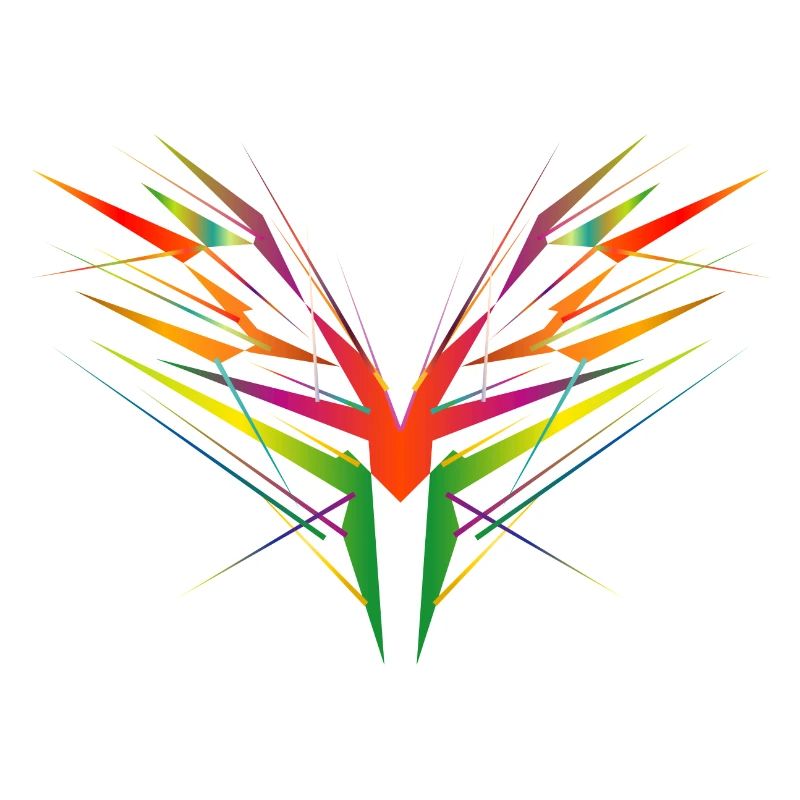 forme d’aile abstraite colorée