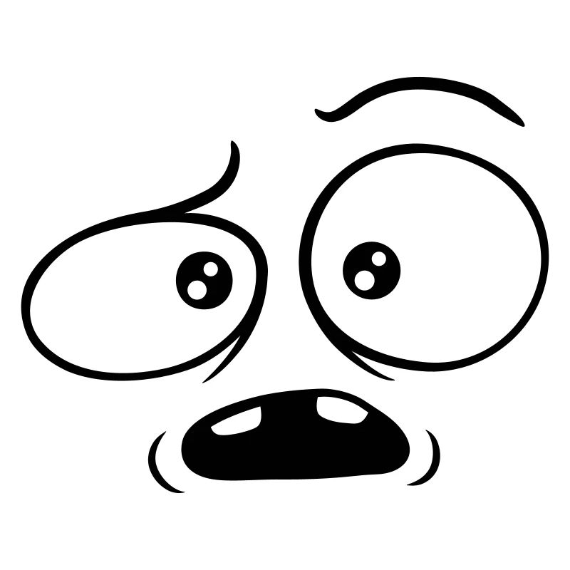 Verwirrtes skeptisches Comic Gesicht
