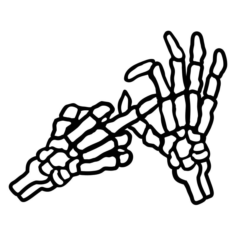Mittelfinger Loch Geste Skelett
