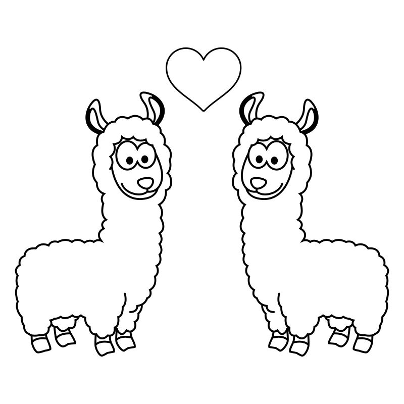 Alpaka Comic Paar liebe