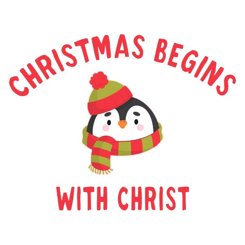 Christmas Begins With Christ pingouin de noël