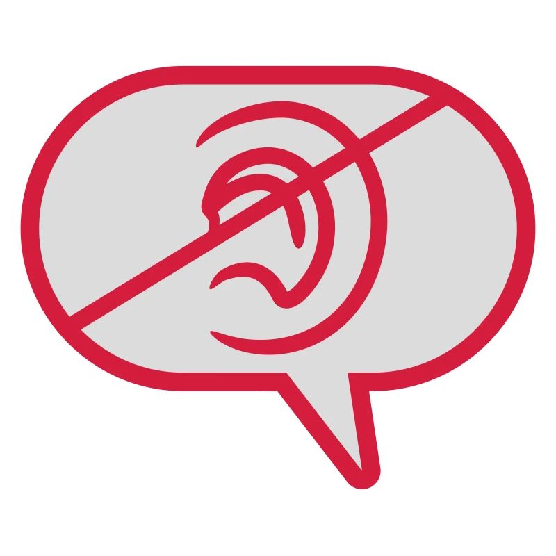 Do not hear symbol speech bubble
