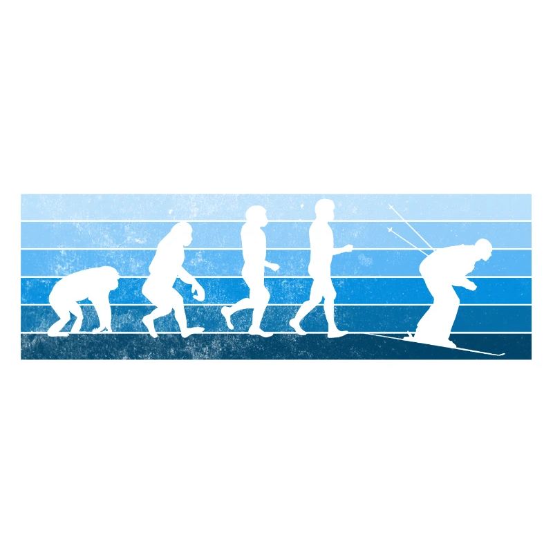 Skiing Evolution Vintag Winter Sport Ski