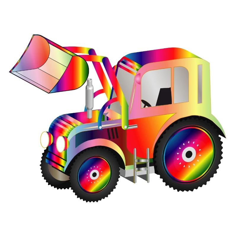 Traktor Frontlader in bunten RegenbogenFarben