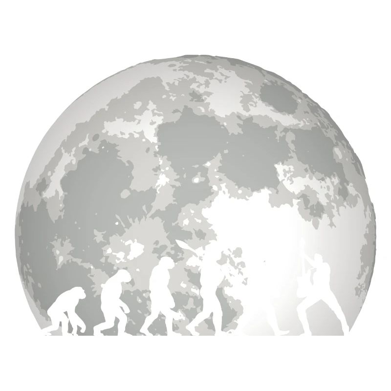 Human Evolution Guitar Band Moon Vintage Guitarist