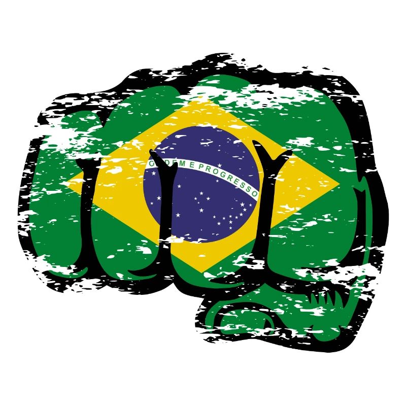 Drapeau du Brésil Main Poing Utilisé