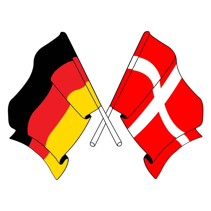 Drapeau de l’Allemagne et drapeau du Danemark