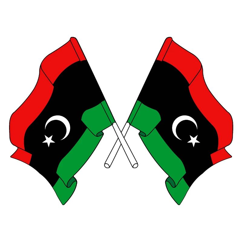 Deux drapeaux Libye