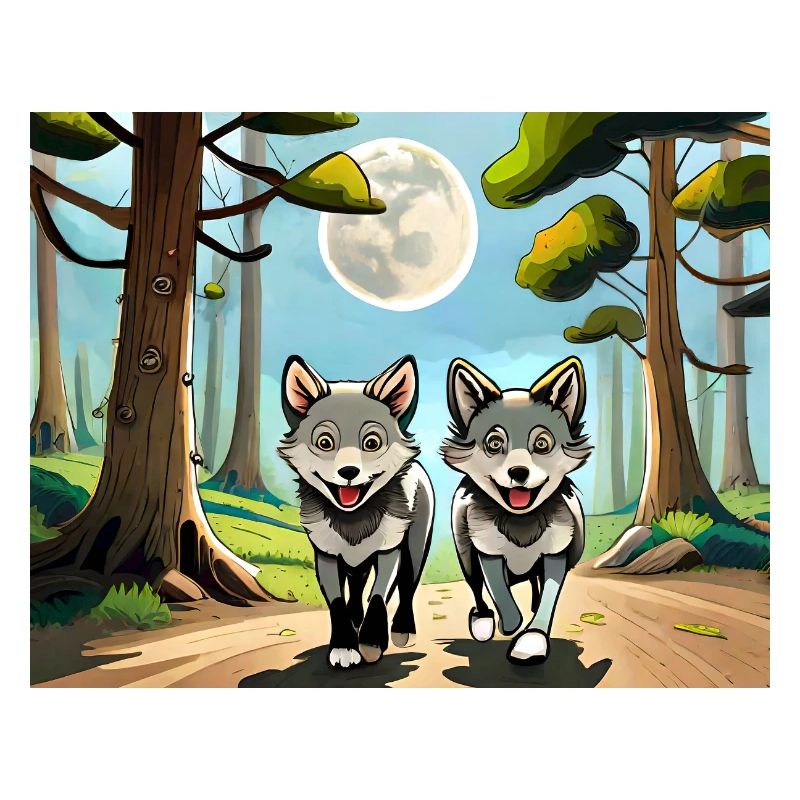german nursery rhymes comic two little wolves