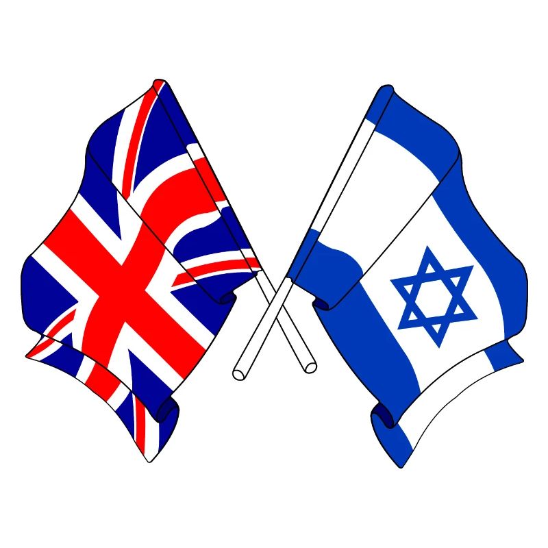 Drapeau de l’Angleterre et drapeau d’Israël