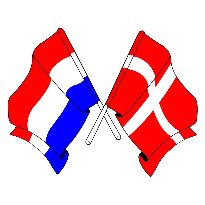 Drapeau des Pays-Bas et drapeau du Danemark