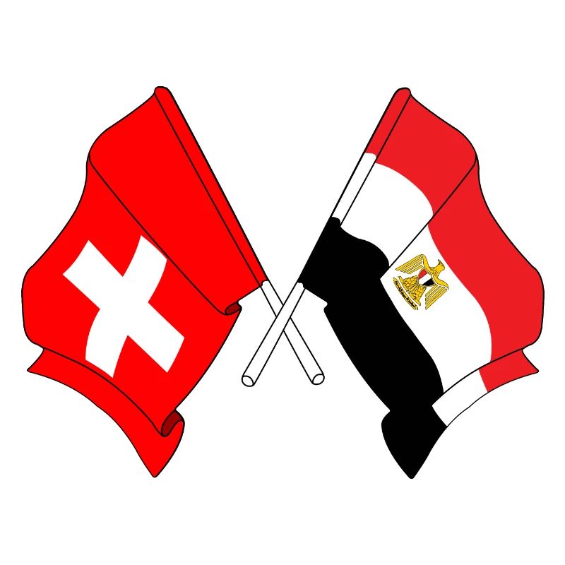 Drapeau de la Suisse et drapeau de l’Égypte