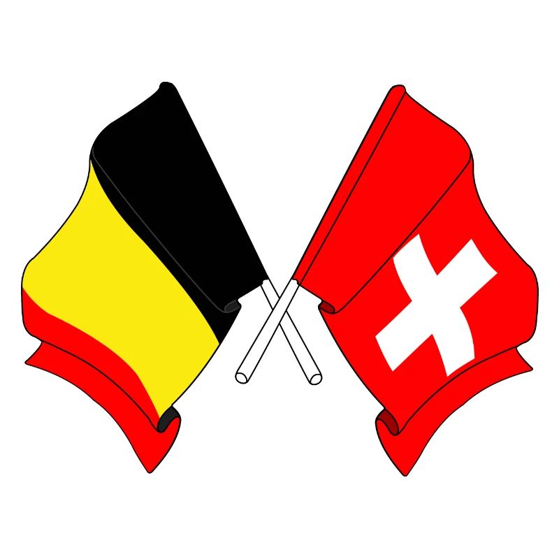 Drapeau de la Belgique, drapeau de la Suisse