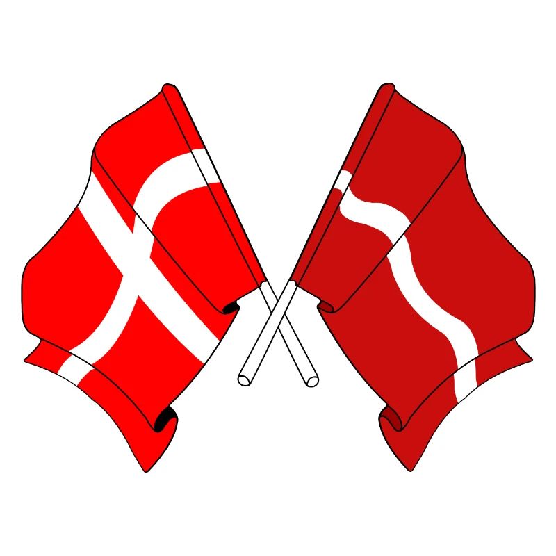 Drapeau Danemark, drapeau Lettonie