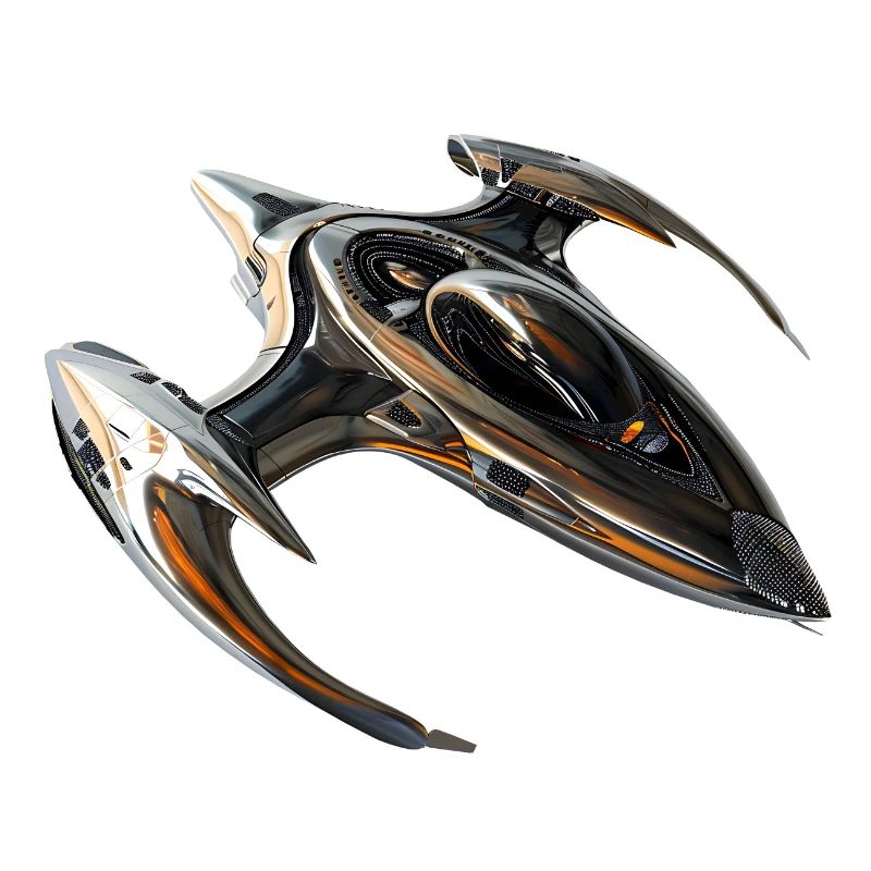 Avec le vaisseau spatial à travers l’espace