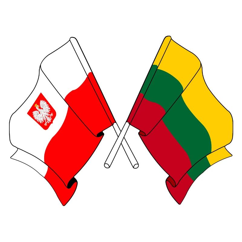 Drapeau de la Pologne et drapeau de la Lituanie