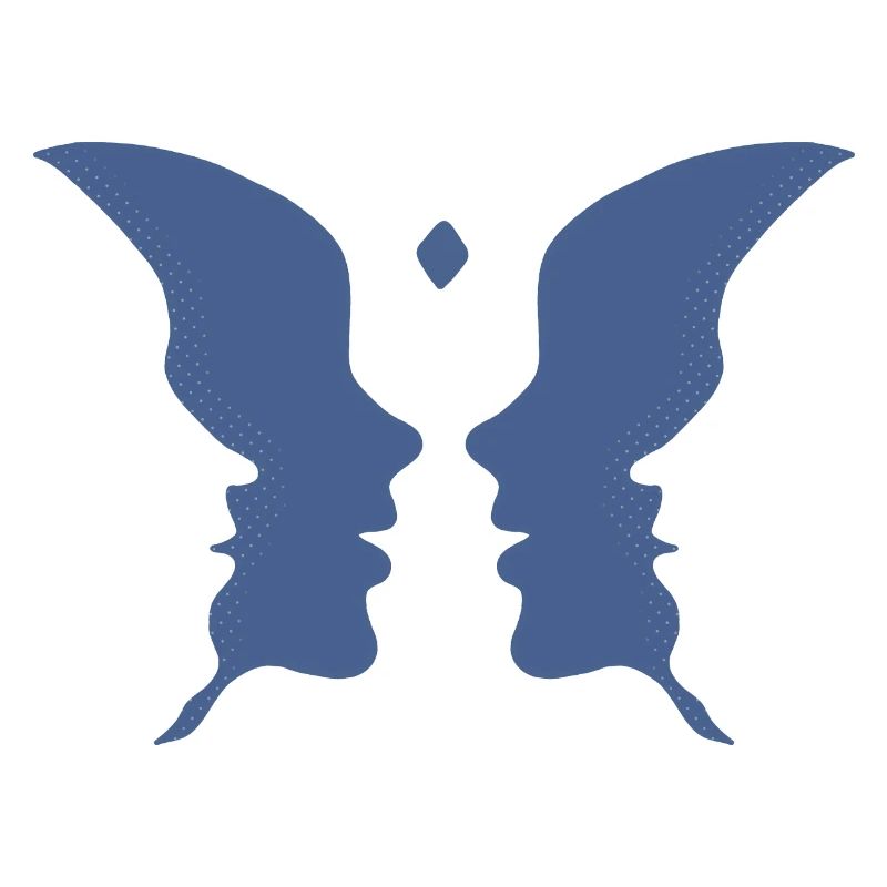 Küssende Gesichter oder ein Schmetterling