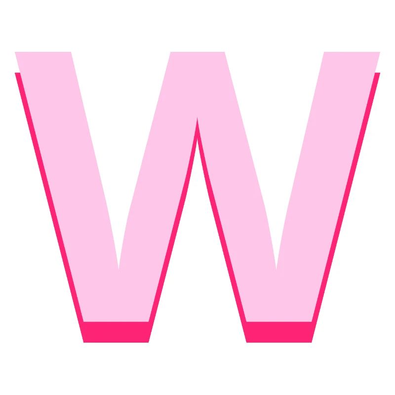 Pop und moderner rosa Buchstabe w