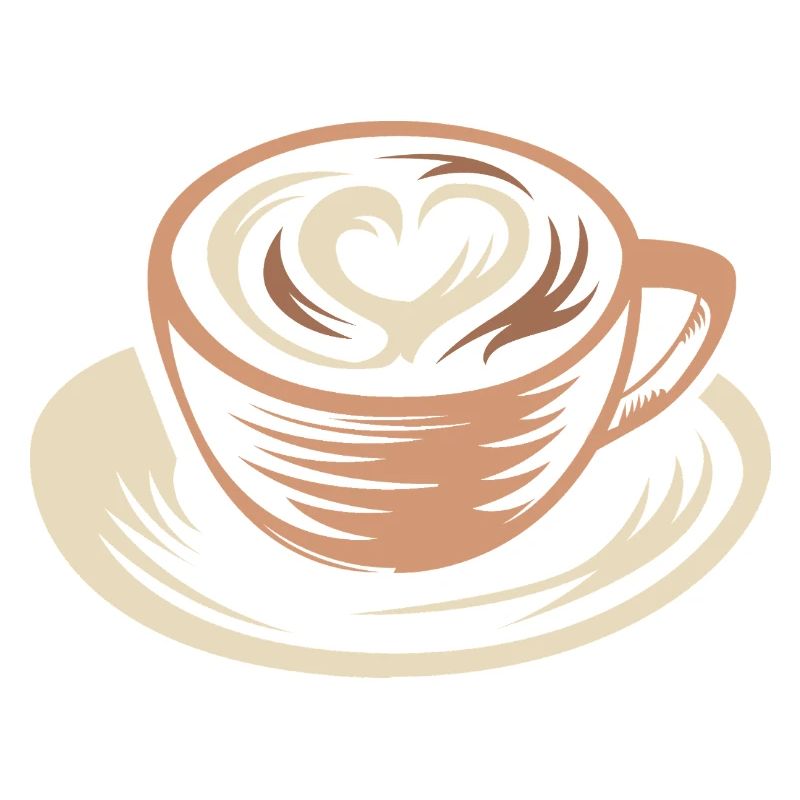 Stylized Coffee Mug with Latte Art Heart