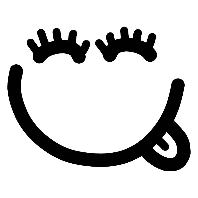 Playful funny face with eyelashes