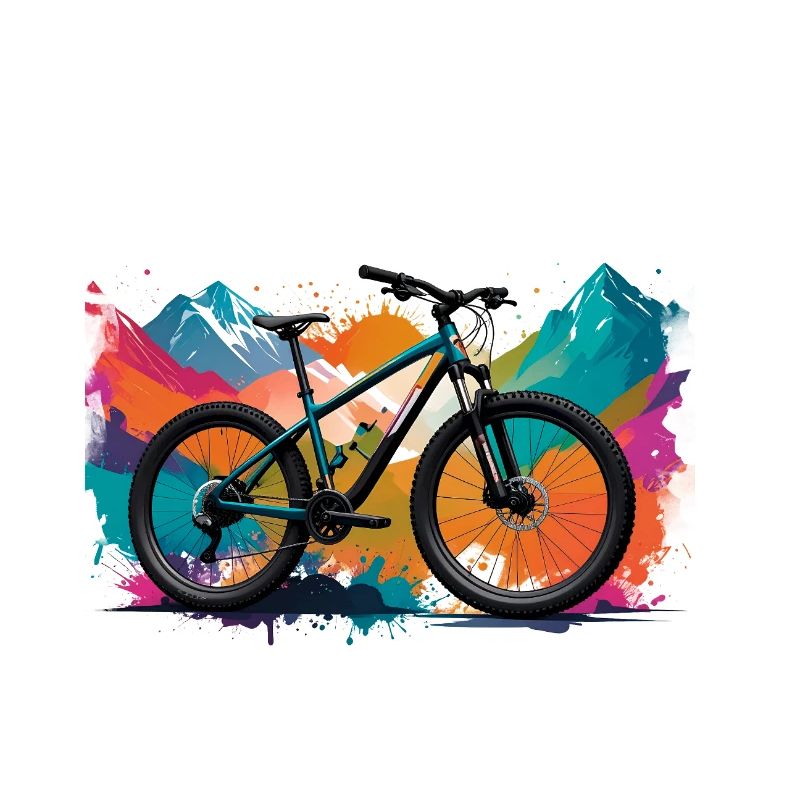 illustration,mountain bike,road bike,graffiti,mountains