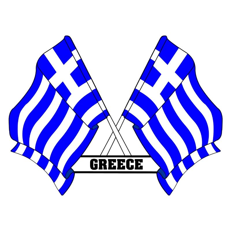 Drapeaux grecs croisés avec texte