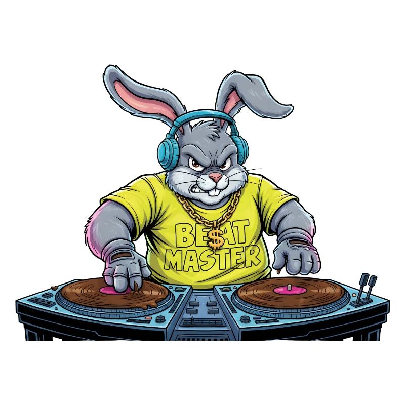 DJ Easter Egg Party Disco Music Rave Easter Bunny