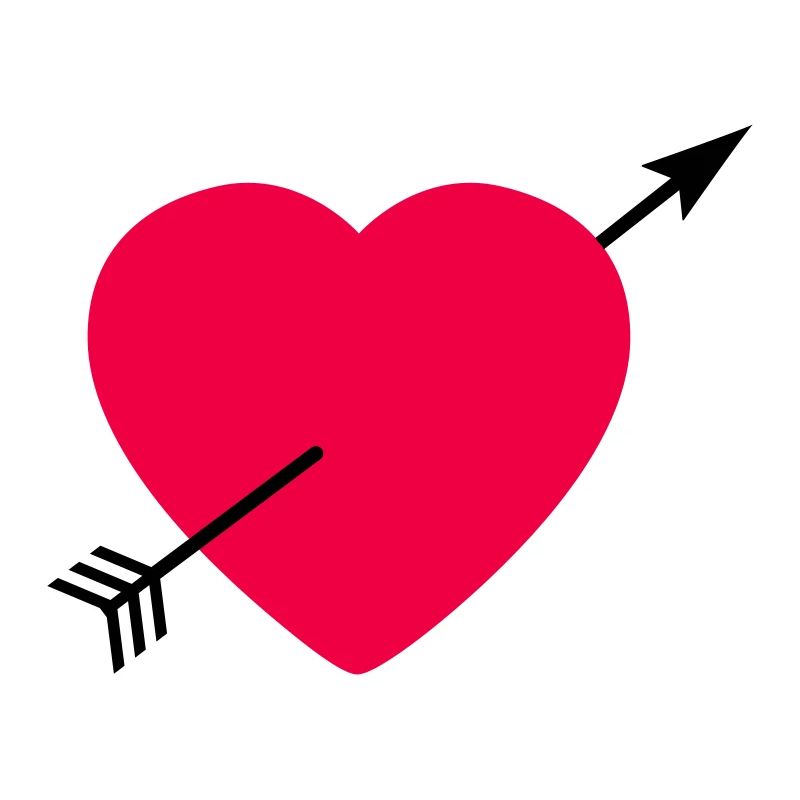 Heart round with arrow