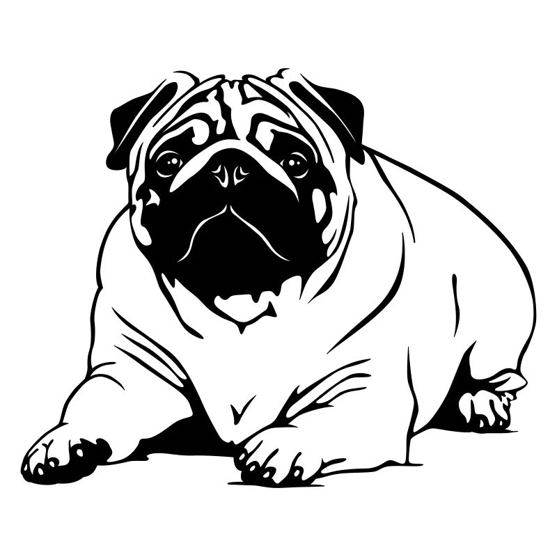 Mops - liegend