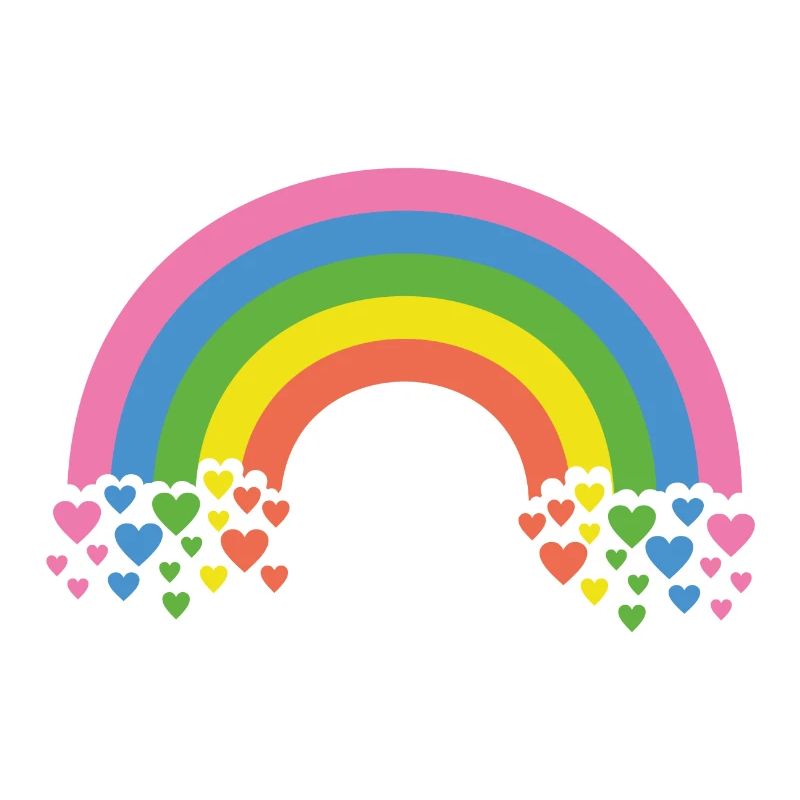 Rainbow with hearts