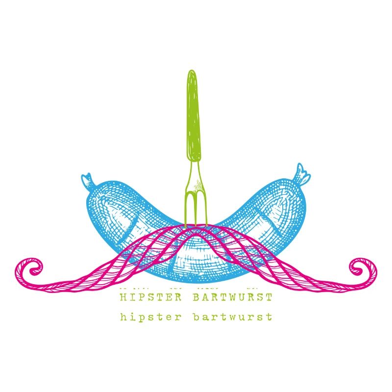 Hipster Bartwurst Neon