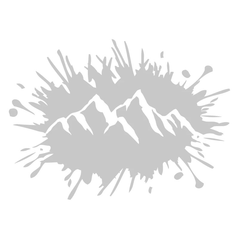 Paint splash drops mountains landscape