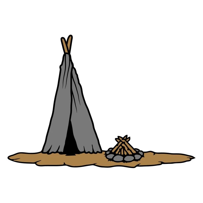 Conception de tente primitive de feu de camp