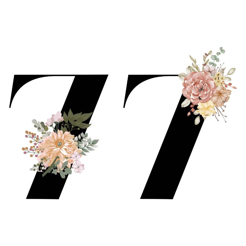 77e anniversaire fleuris (Cadeau de 77 ans)