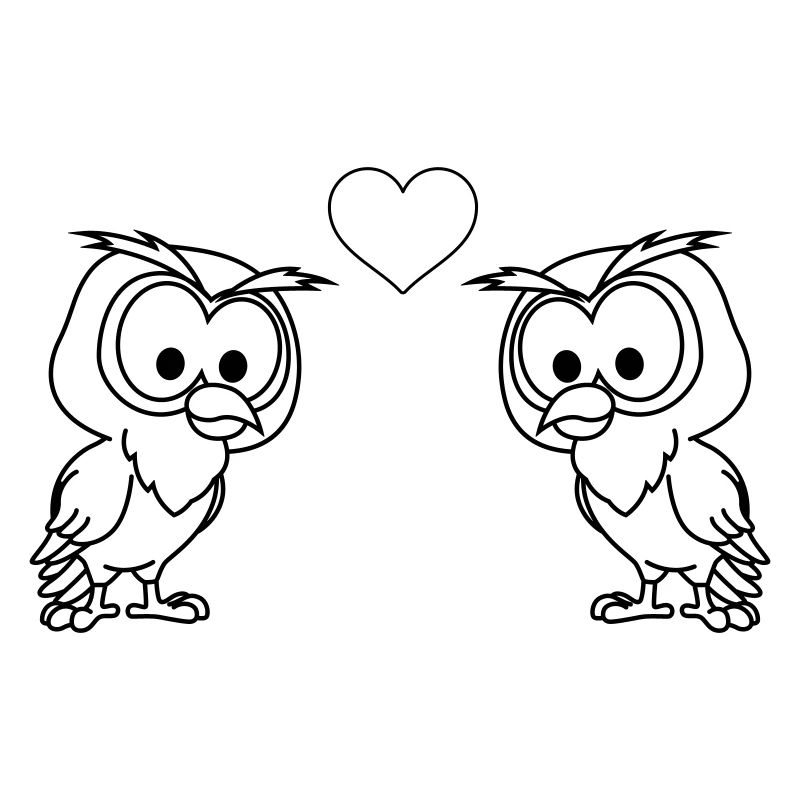 Eule Comic Paar liebe